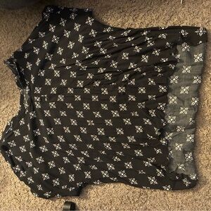 Black Floral Patterned Blouse